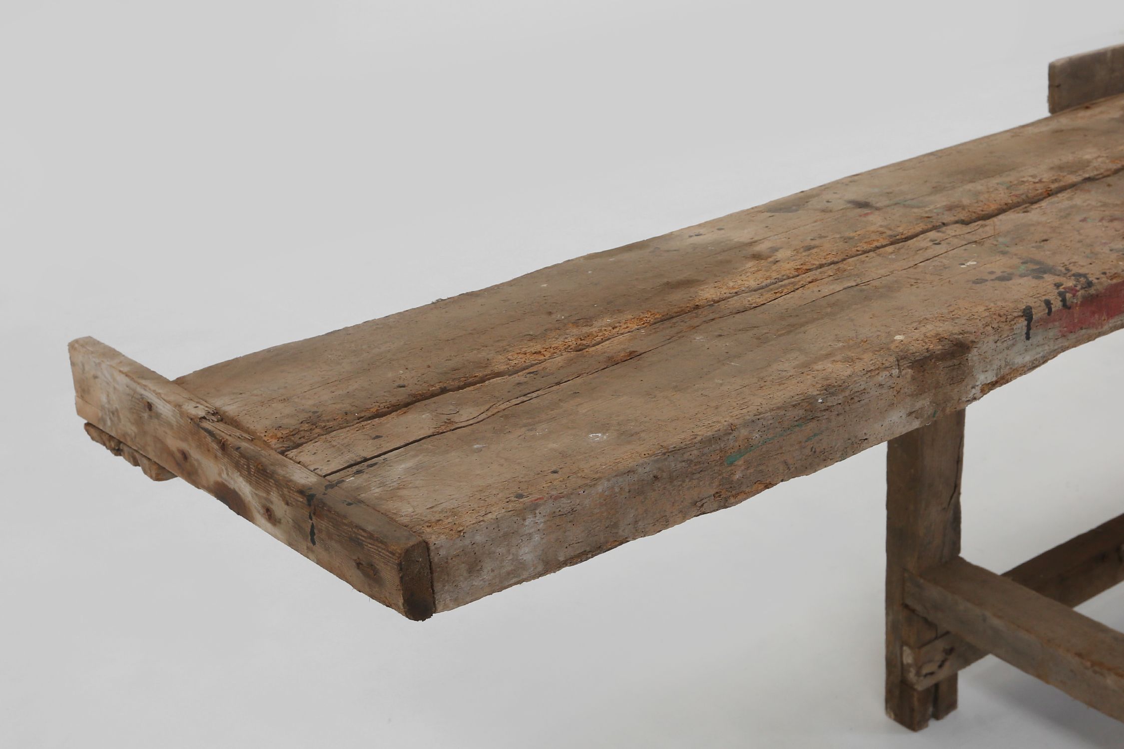 Industrial Oak Workbench with Exceptional Patina, Belgium ca. 1850thumbnail